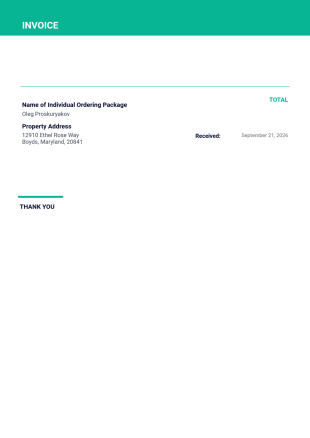 Resale Package Invoice PDF Template