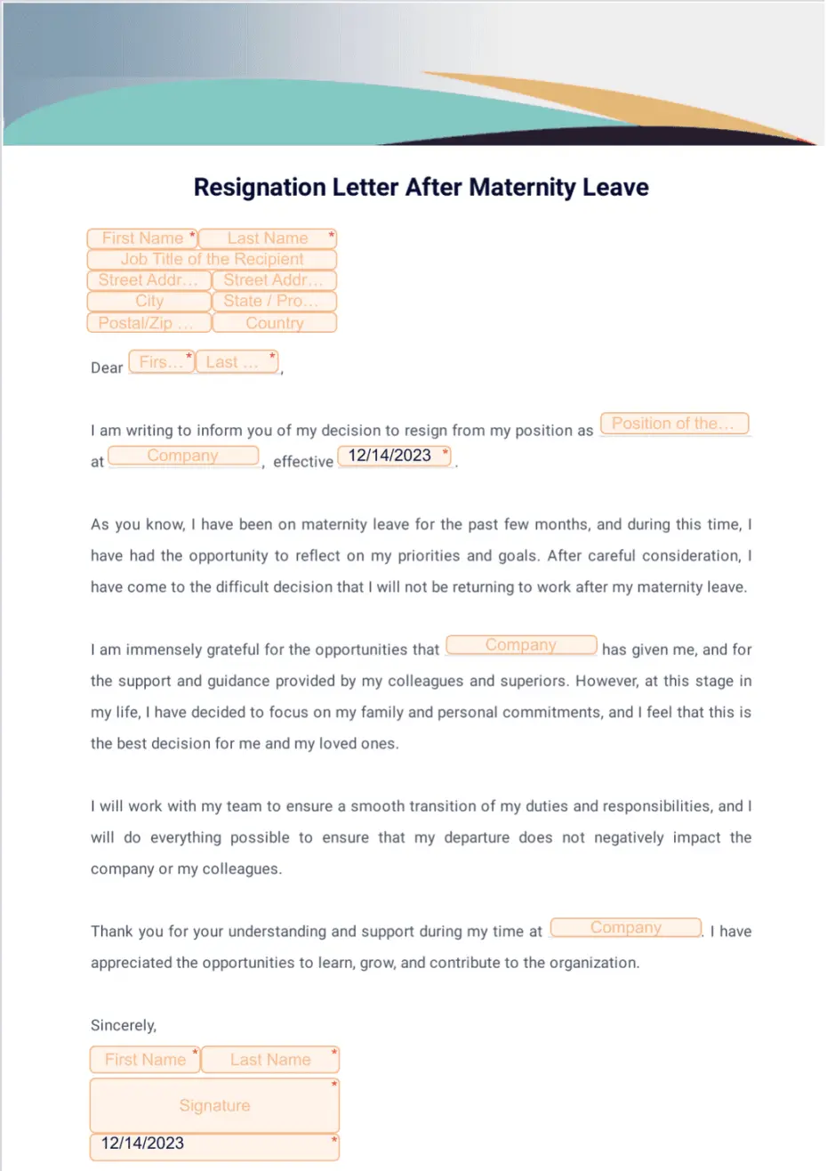 Maternity Leave Application  How To Write Maternity Leave