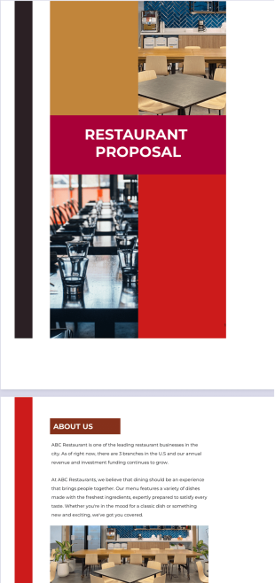 Restaurant Proposal PDF Template