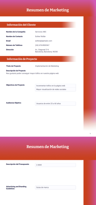Resumen de Marketing Plantilla - PDF Templates