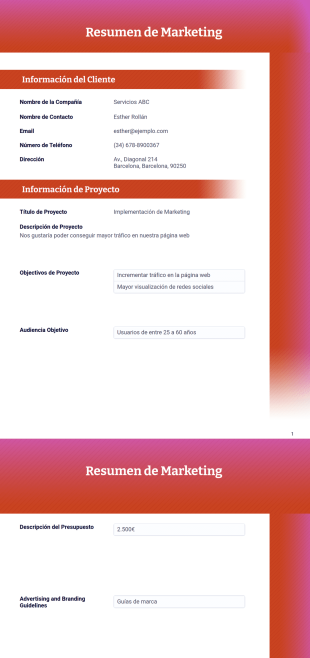 Resumen de Marketing Plantilla - Plantillas PDF