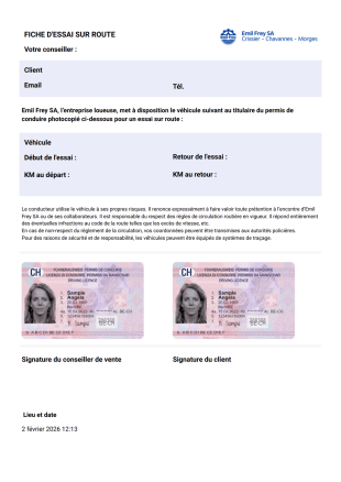 Retour essai Modèle PDF