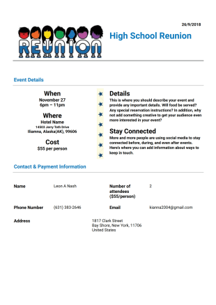Reunion Event Template - PDF Templates