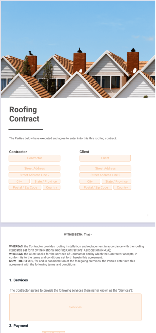 Roofing Contract PDF Template