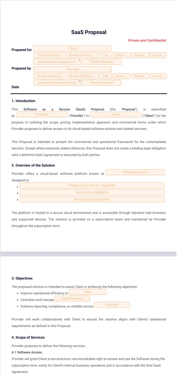 SaaS Proposal Template