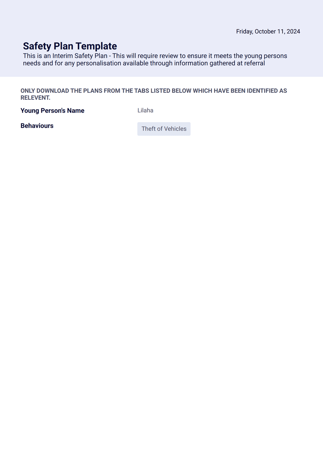 Safety Plan Template - PDF Templates | Jotform