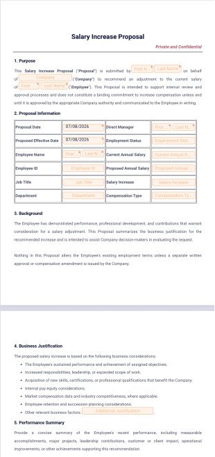 Salary Increase Proposal Template - PDF Templates