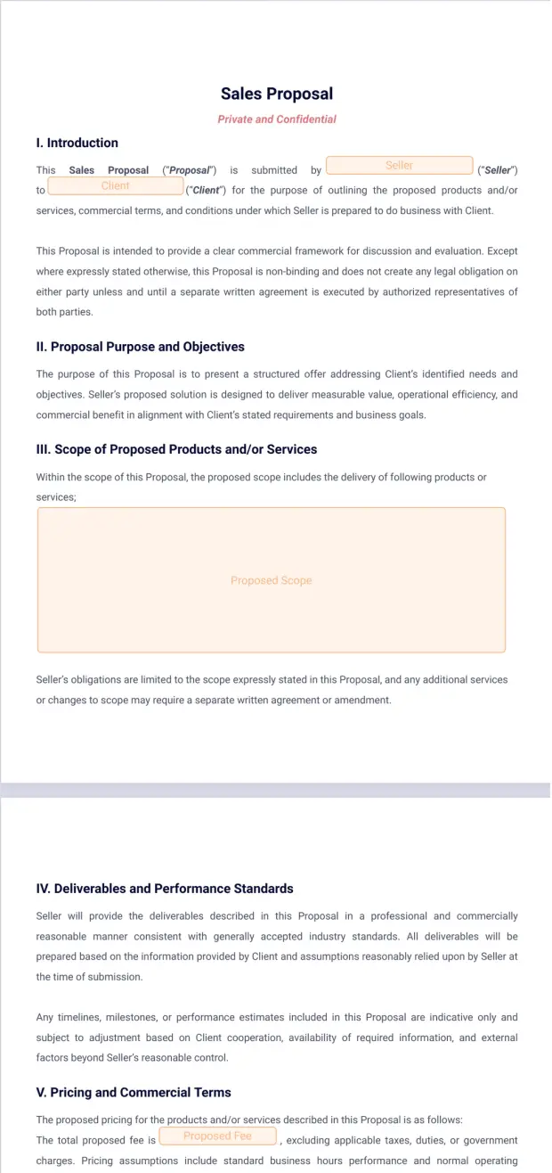 Sales Proposal Template