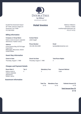 SAVAI Invoice PDF Template