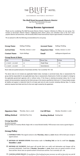 SAVBL Rooms Agreement PDF Template