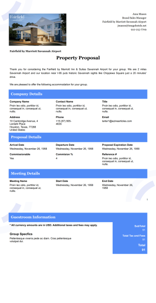 Savfa PDF Template