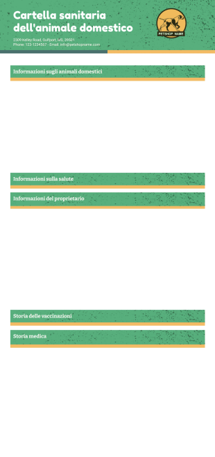 Scheda animale Template PDF