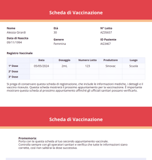 Scheda di Vaccinazione - PDF Templates