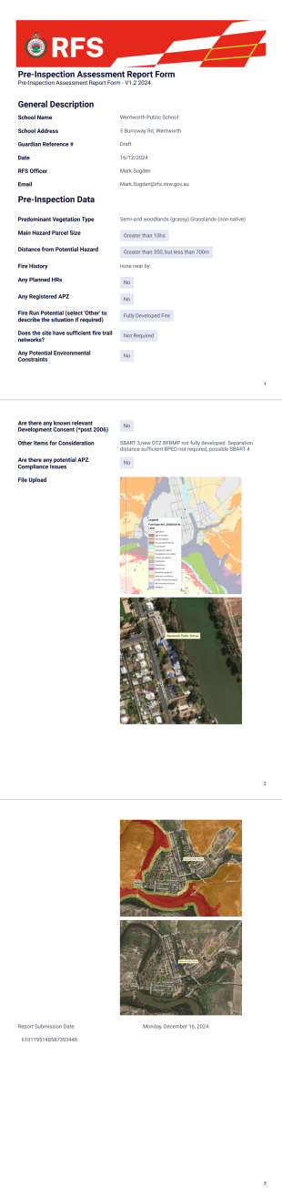 School Pilot Program – Pre Inspection Assessment Form v 1.0 - 2024 PDF Template