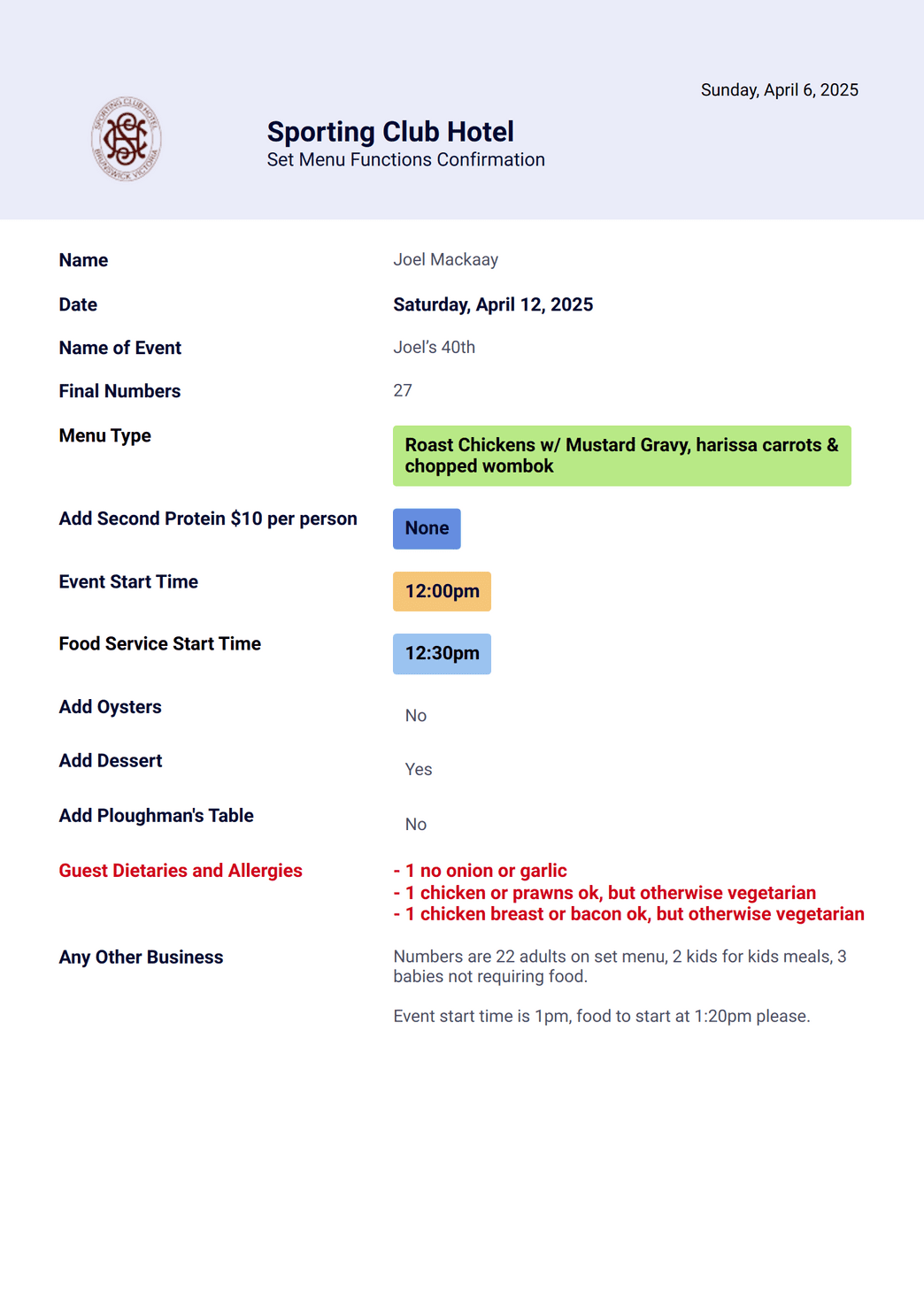 SCH_Set_Menu PDF Template | Jotform