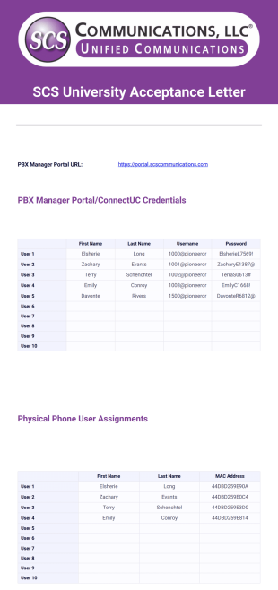 SCS University Acceptance Letter (Pro) - PDF Templates