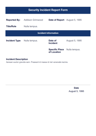 Security Report PDF Template