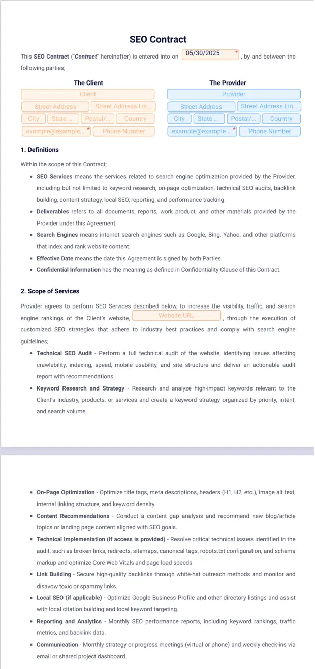 SEO Contract Template