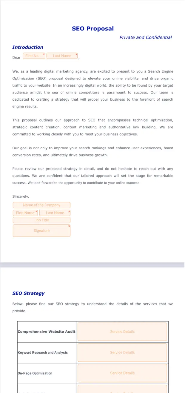 SEO Proposal Template PDF Templates Jotform