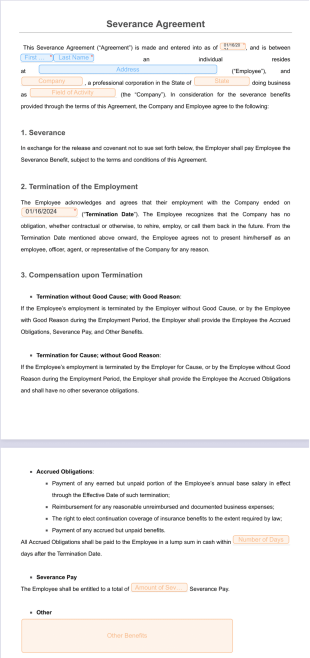 Severance Agreement Template - PDF Templates