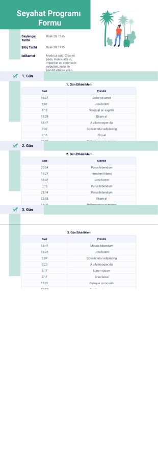 Seyahat Programı Örneği - PDF Templates