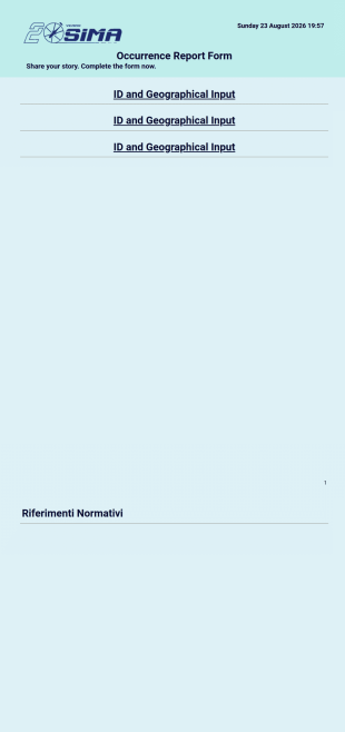 SIMA Occurrence Report Form PDF Template