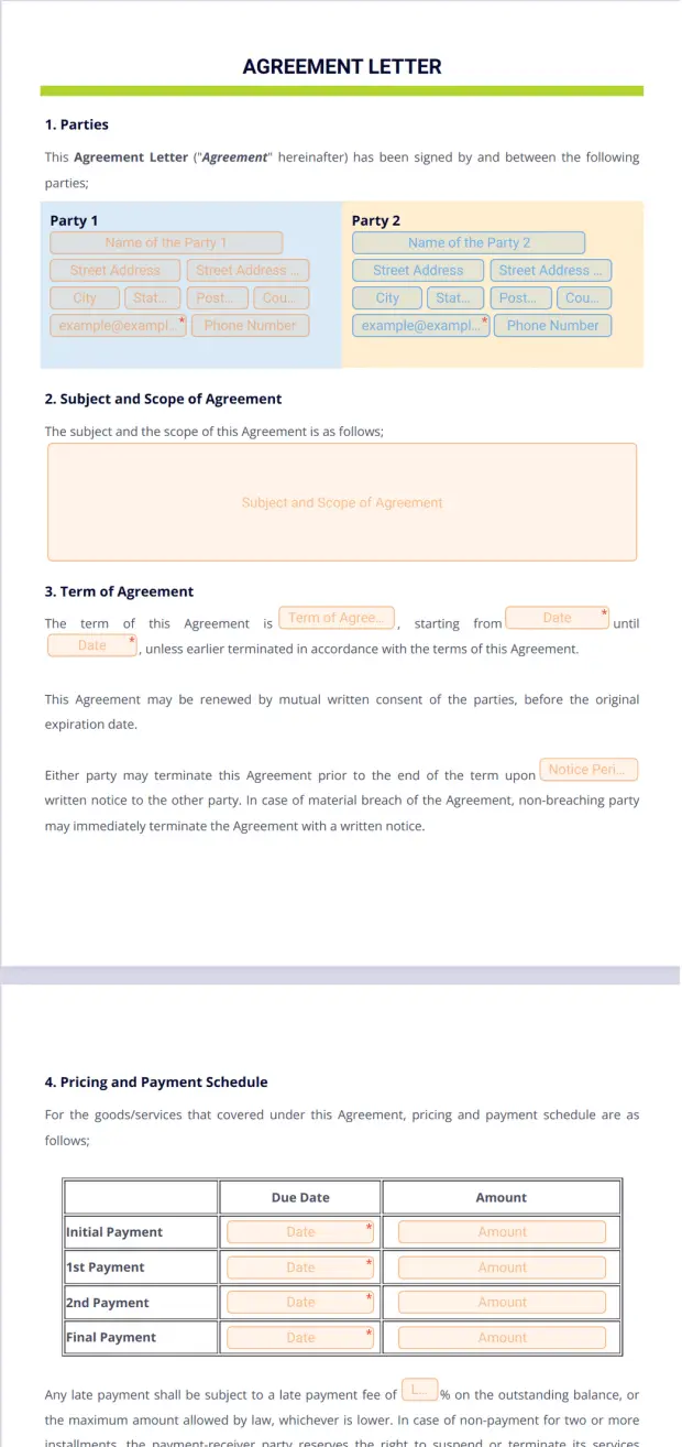 Simple Agreement Letter