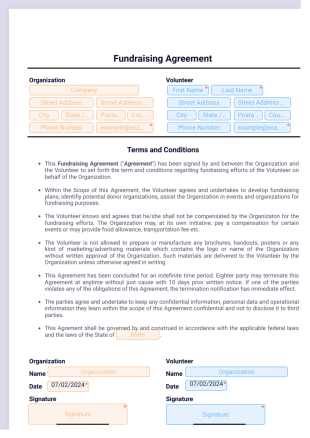 Simple Fundraising Agreement - PDF Templates