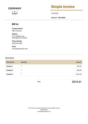 Simple Invoice Template - PDF Templates