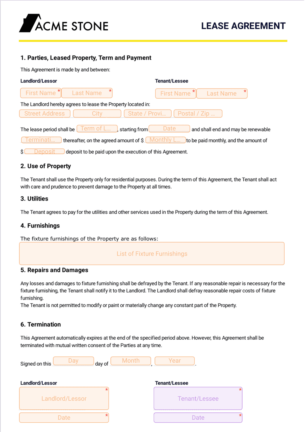 simple-one-page-lease-agreement-template-pdf-templates-jotform for Printable Free Rent To Own Contract Pdf Simple One Page Lease Agreement Template - PDF Templates | Jotform for Printable Free Rent To Own Contract Pdf