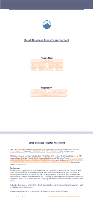 Small Business Investor Agreement - Sign Templates