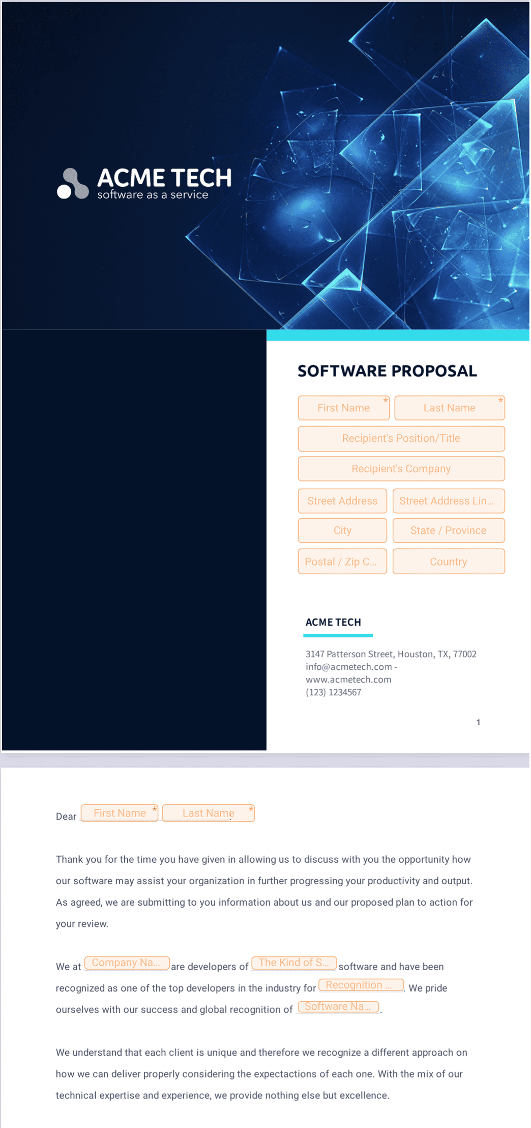 Software Proposal Template Undefined