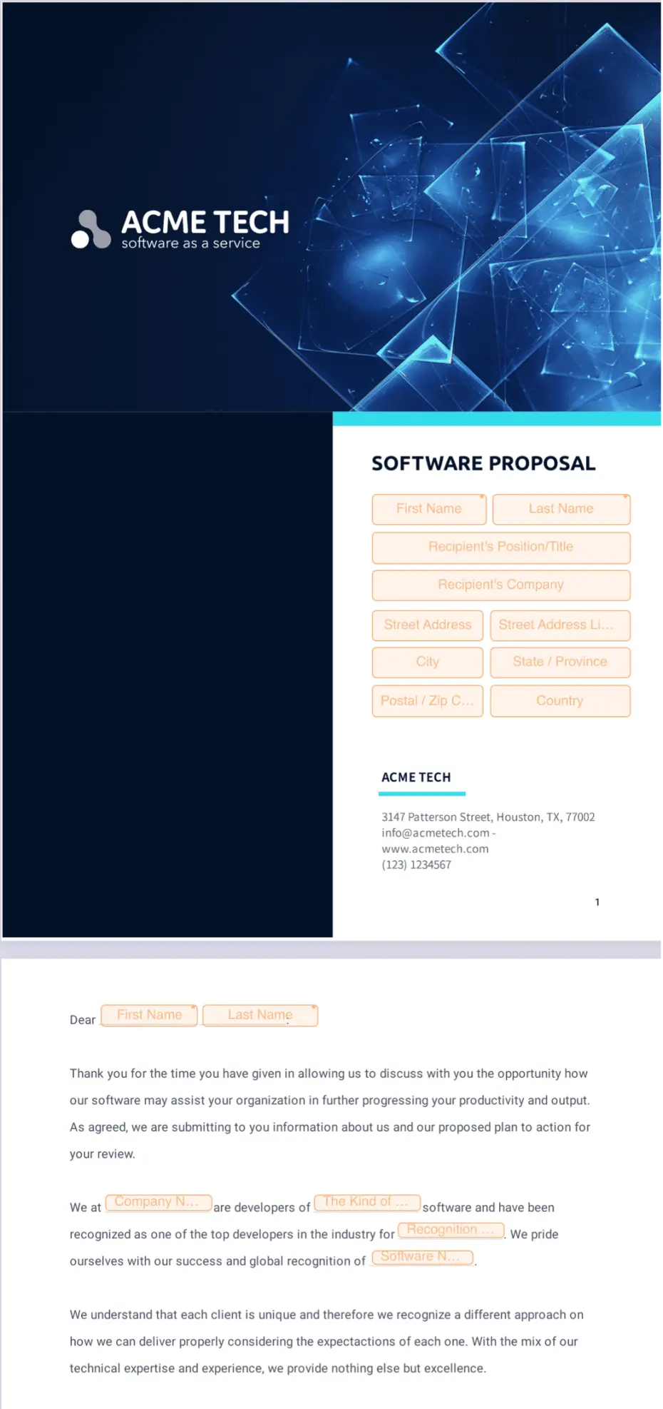 Software Proposal Template