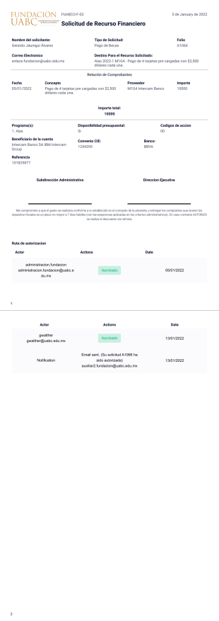 Solicitud de recurso Financiero Plantilla PDF