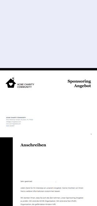 Sponsoring Angebot PDF-Vorlage