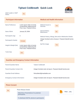 Staff Quicklook PDF Template