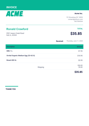 Standard Invoice PDF Template