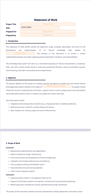 Statement of Work Template - PDF Templates