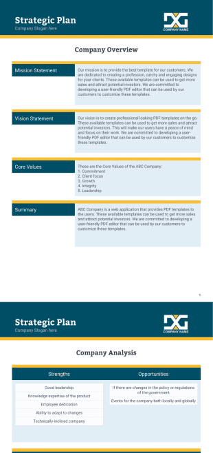 Strategic Plan Template - PDF Templates