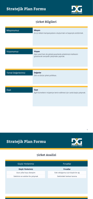 Stratejik Plan Şablonu - PDF Templates