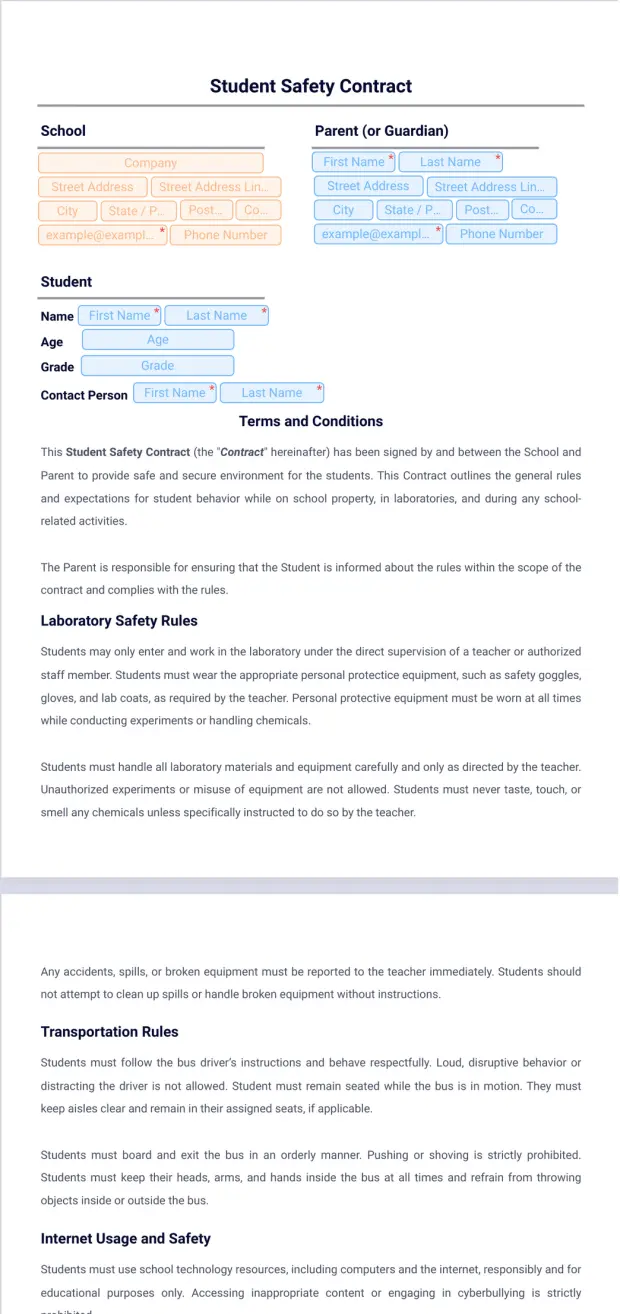 Student Safety Contract