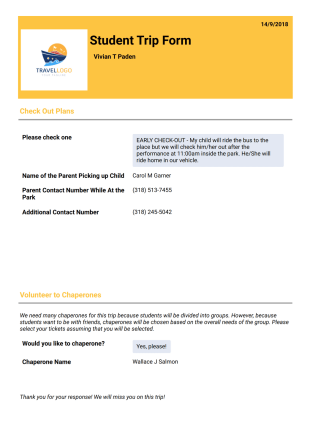 Student Trip Planning Template - PDF Templates