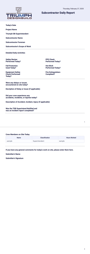 Sub Daily PDF Template