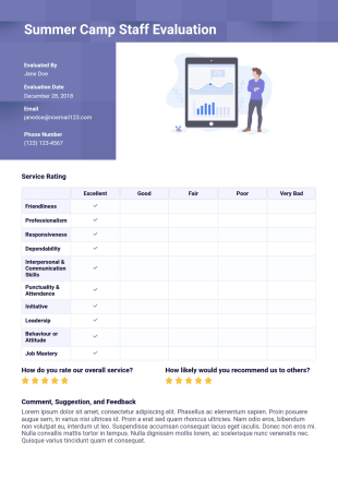 Summer Camp Staff Evaluation Template - PDF Templates