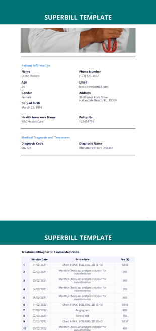 Superbill Template - PDF Templates