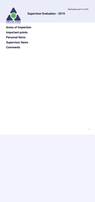 Supervisor Evaluation PDF Template