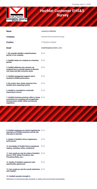 Survey PDF Template