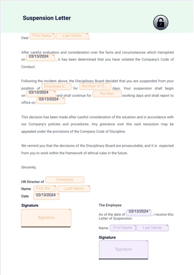 Suspension Letter