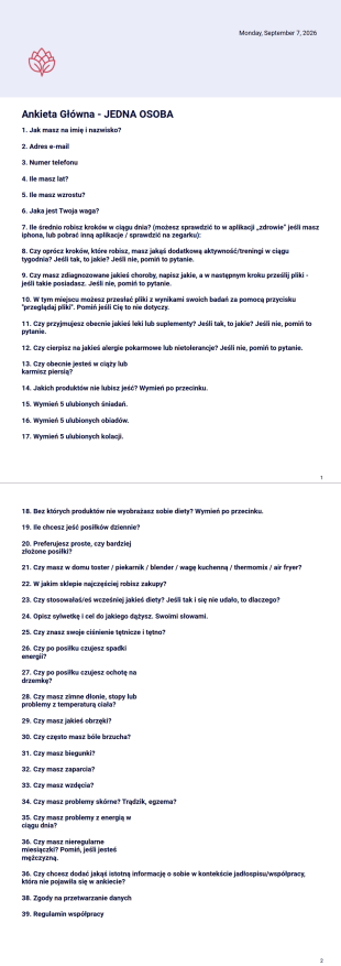 Szablon dla klienta - Szablony PDF