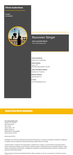 Szablon Oferty Budowlanej - PDF Templates